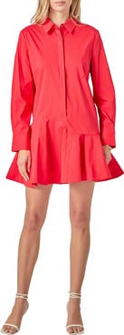 English Factory Long Sleeve Shirtdress