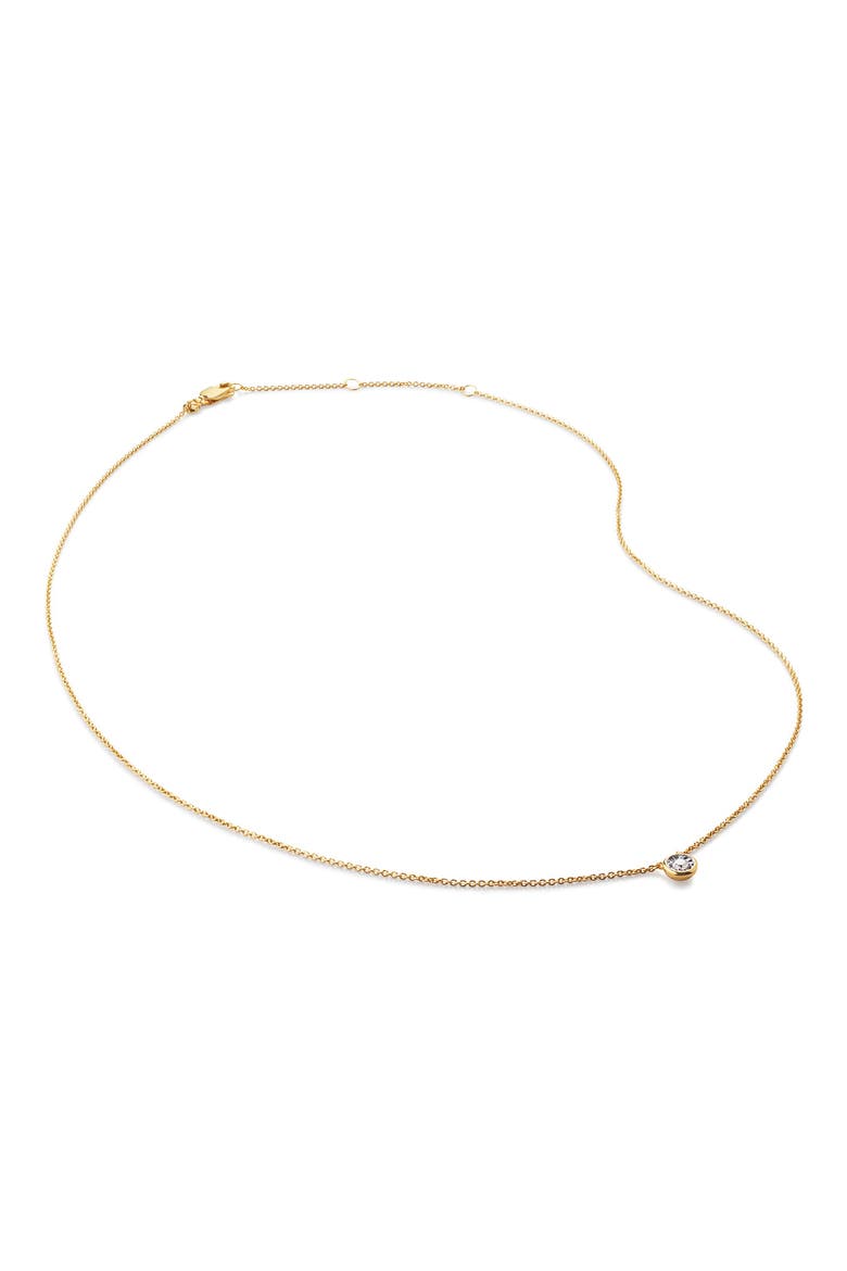 Diamond Solitaire Pendant Necklace, Main, color, 18K GOLD VERMEIL