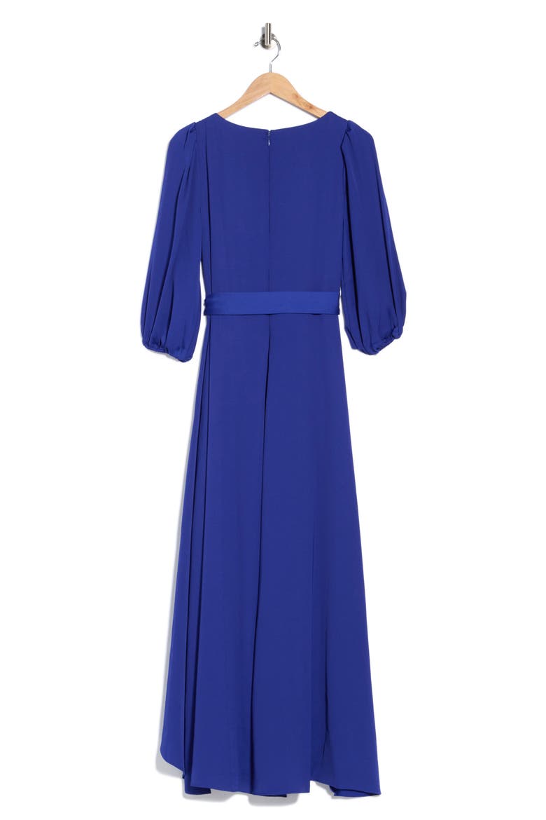 Balloon Sleeve Faux Wrap Dress, Alternate, color, BERRY BLUE