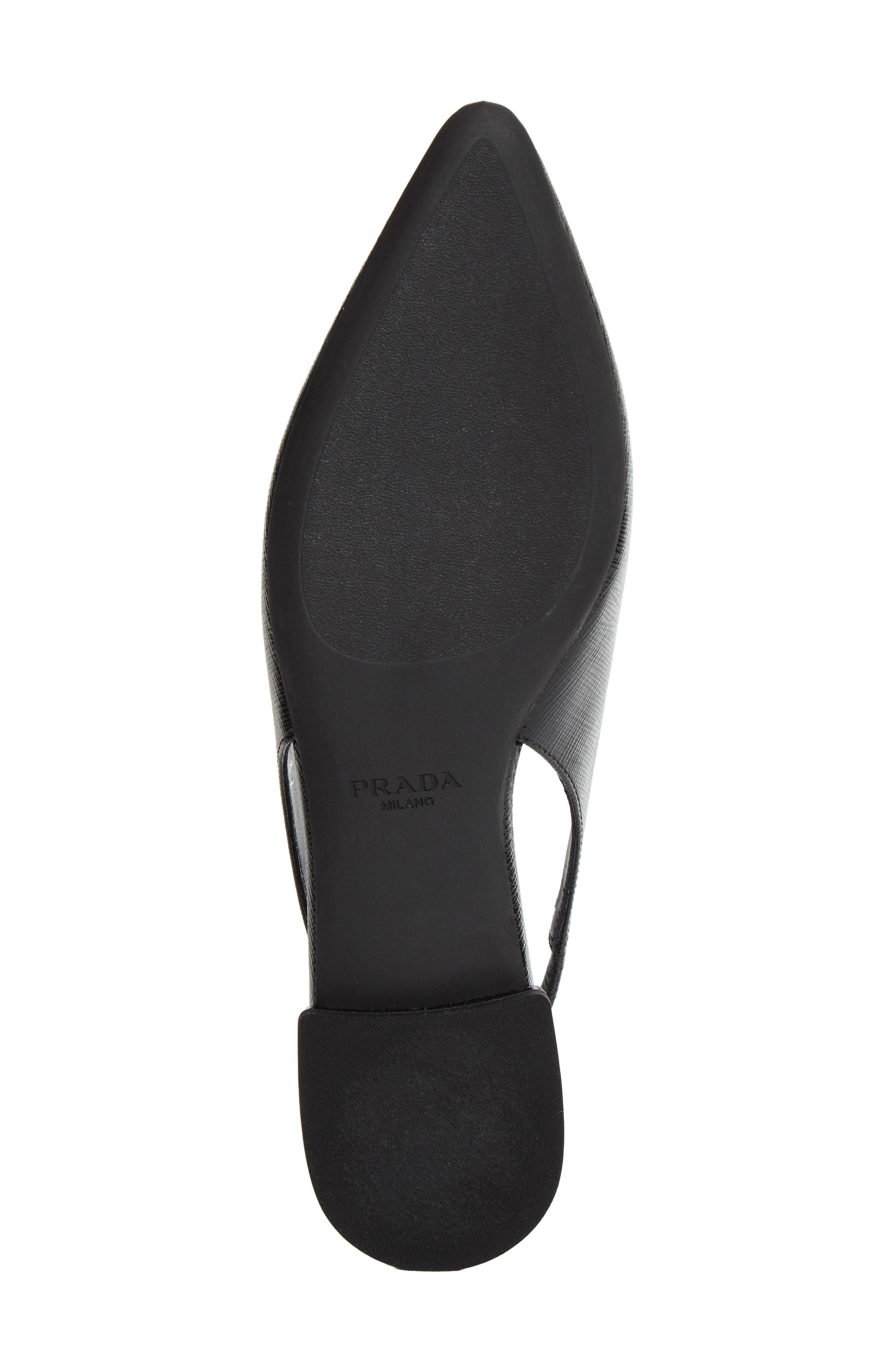 Puffy Logo Slingback Ballet Flat, Alternate, color, NERO