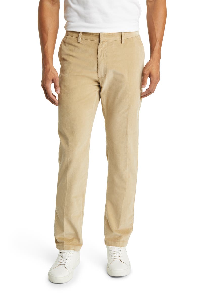 Scott Barber Supima Cotton Stretch Corduroy Chino Pants, Main, color, Khaki