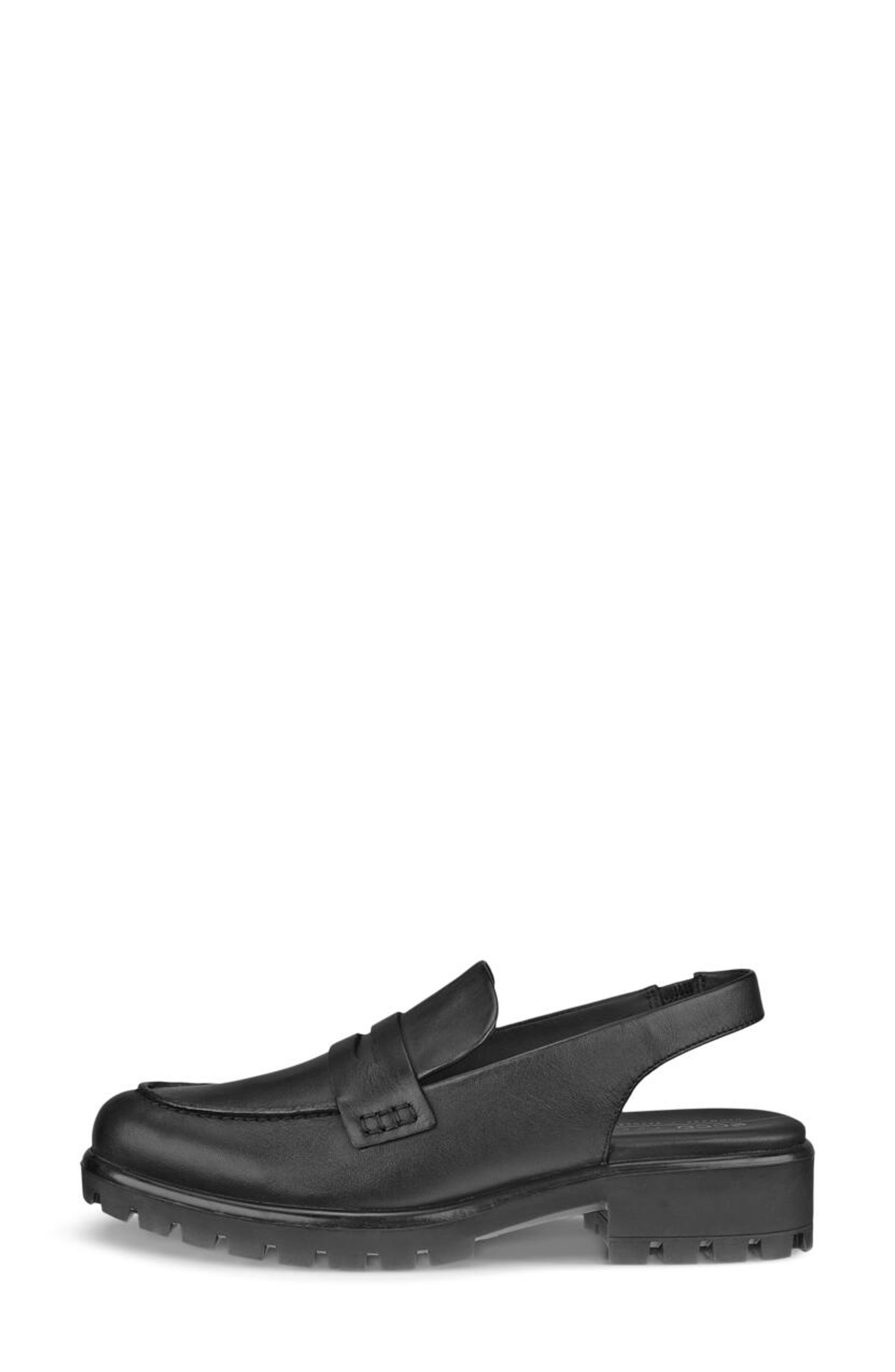 ECCO Modtray Water Resistant Slingback Penny Loafer, Alternate, color, Black