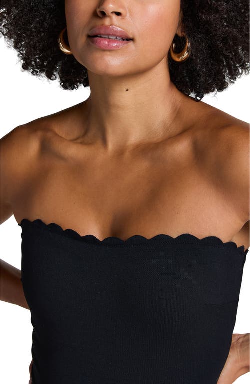 Hunkemoller Hunkemöller Bandeau Scallop Swimsuit In Blue
