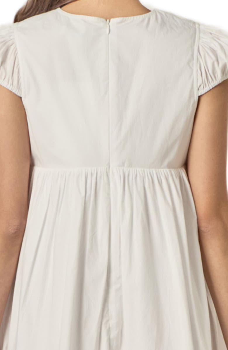 English Factory Faux Pearl Detail Scallop Hem Cotton Minidress, Alternate, color, 