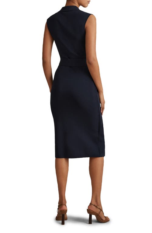 Reiss Elle Sleeveless Midi Sweater Dress In Navy