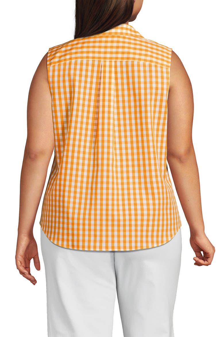 Plus Size No Iron Sleeveless Shirt, Alternate, color, Sweet Mango Gingham