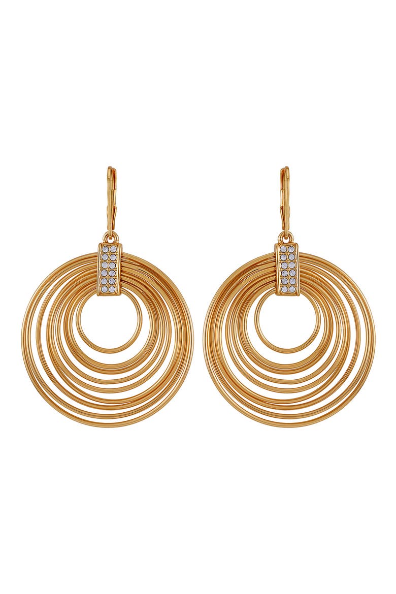 Layered Circle Drop Earrings, Main, color, GOLD TONE