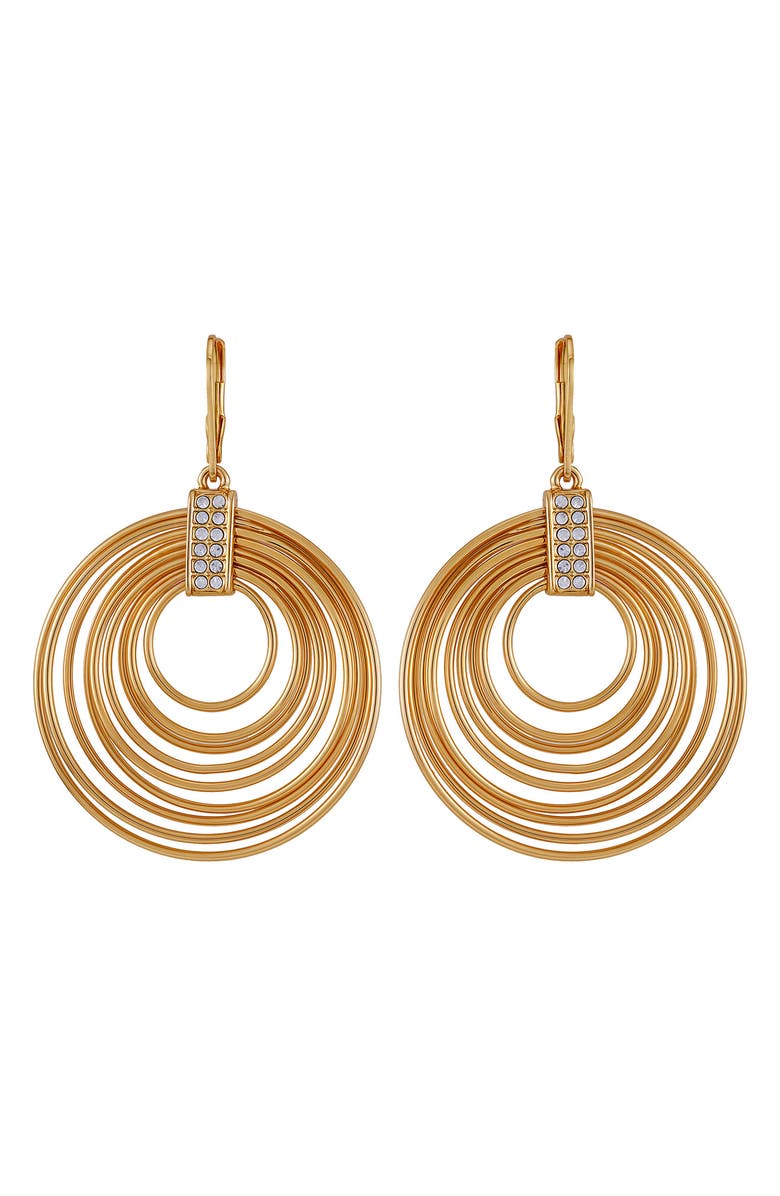 Vince Camuto Layered Circle Drop Earrings, Main, color, Gold Tone