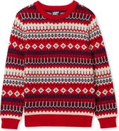 Lands' End Boys Intarsia Holiday Crewneck