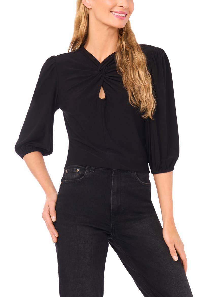 Twist Front Top, Main, color, RICH BLACK