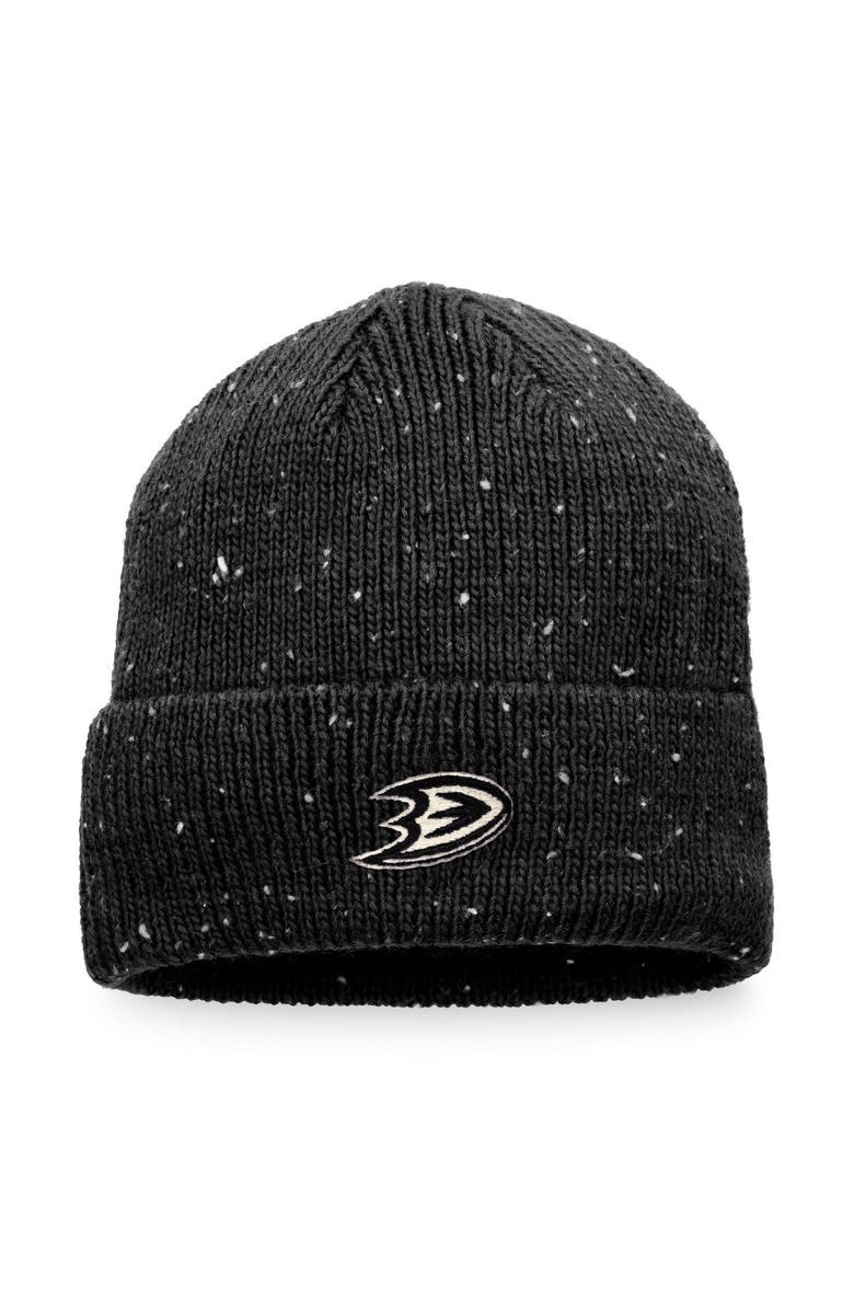 FANATICS Men's Fanatics Branded Black Anaheim Ducks Authentic Pro Rink Pinnacle Cuffed Knit Hat, Main, color, 