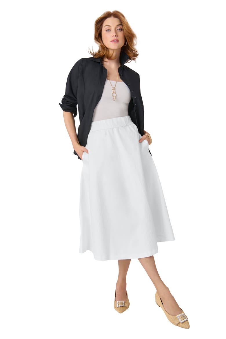 Comfort Waist Stretch Denim Straight-Leg Jean, Main, color, WHITE