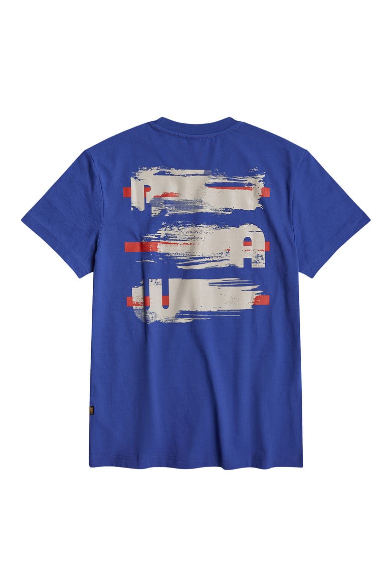 Painted Back Organic Cotton Graphic T-Shirt, Alternate, color, RADAR BLUE