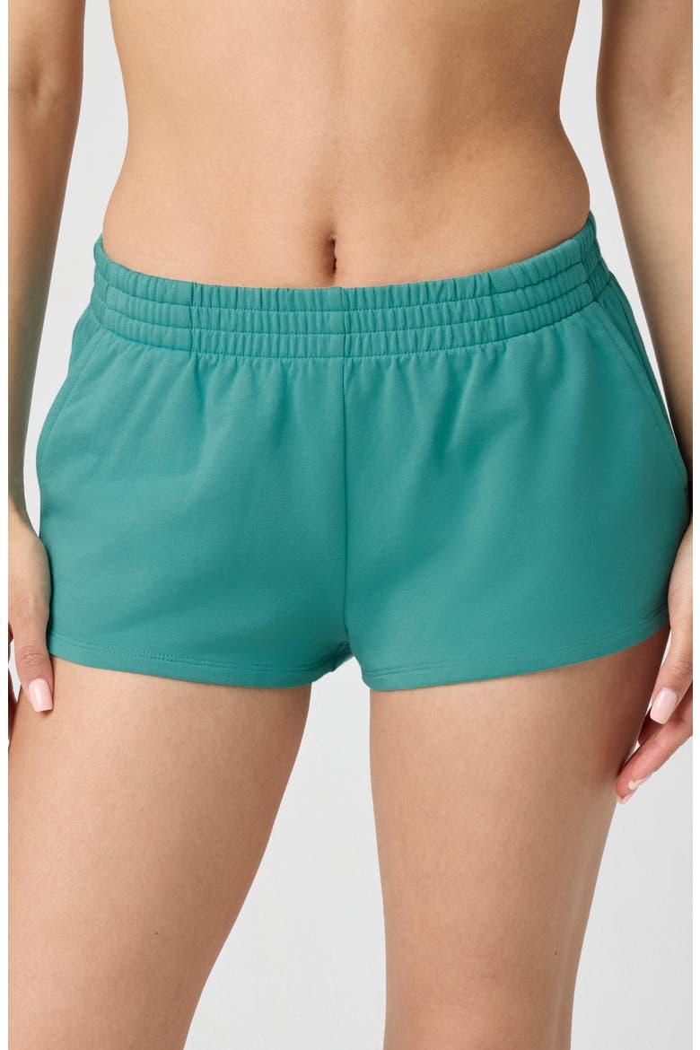 Sporty French Terry Sweat Shorts, Alternate, color, BRISTOL