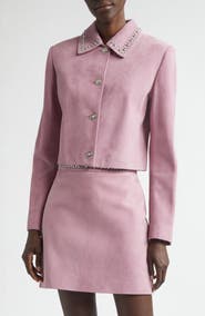 Versace Studded Collar Suede Jacket
