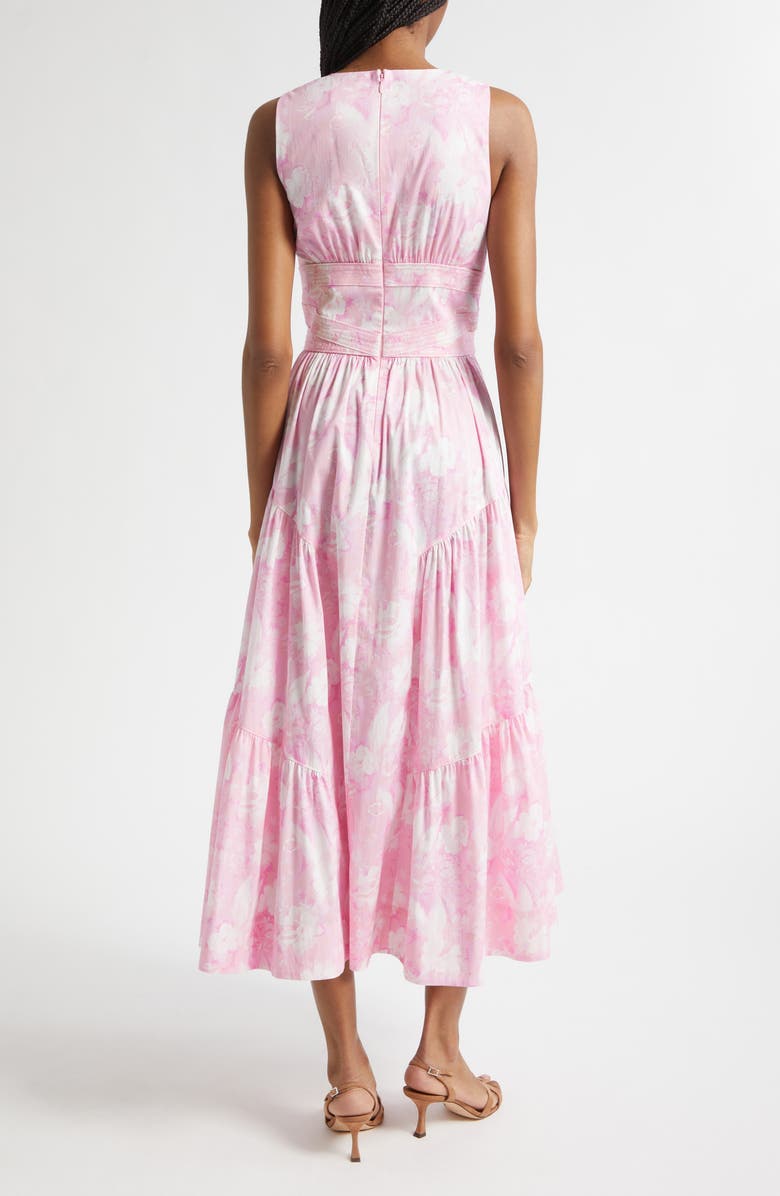 Cinq à Sept Holt Heirloom Petals Belted Midi Dress, Alternate, color, Rosewater Pink Multi