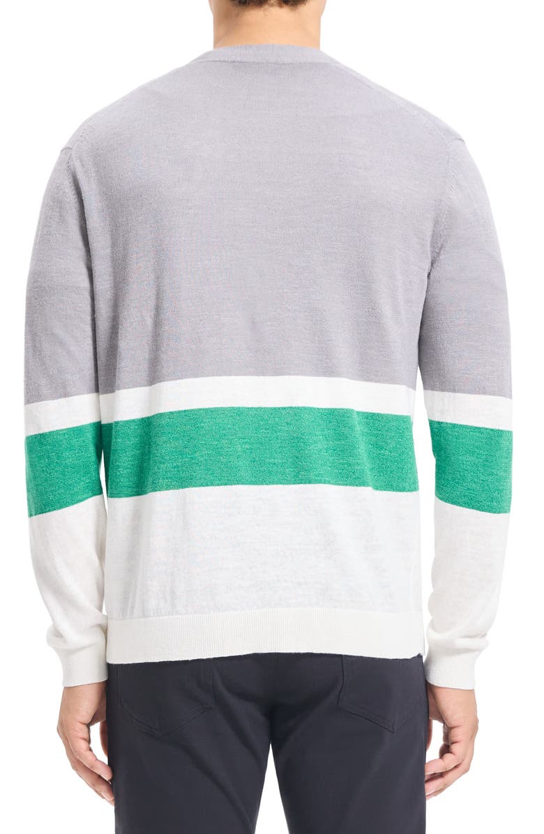 Theory Larus Relaxed Stripe Button Cardigan, Alternate, color, 