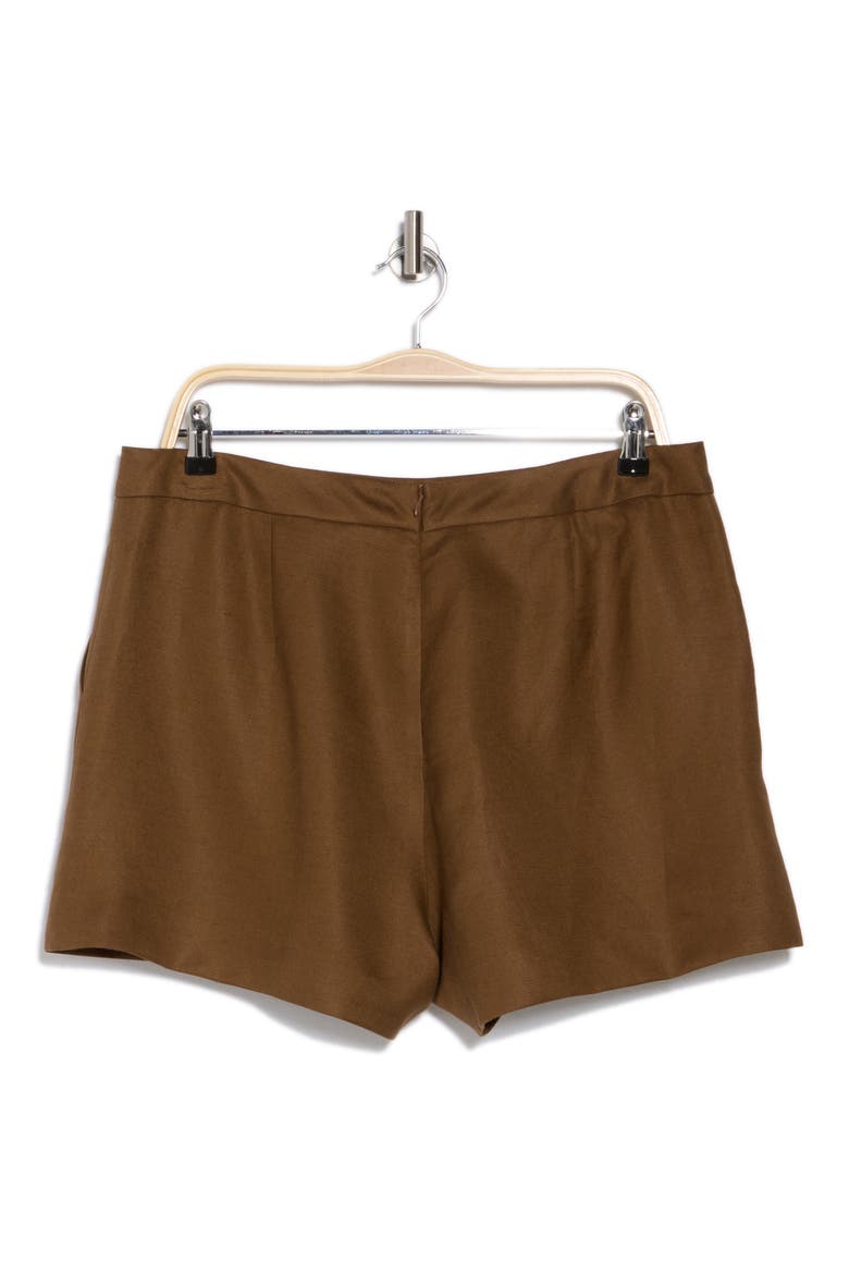 Ashton Linen Blend Shorts, Alternate, color, BROWN OLIVE
