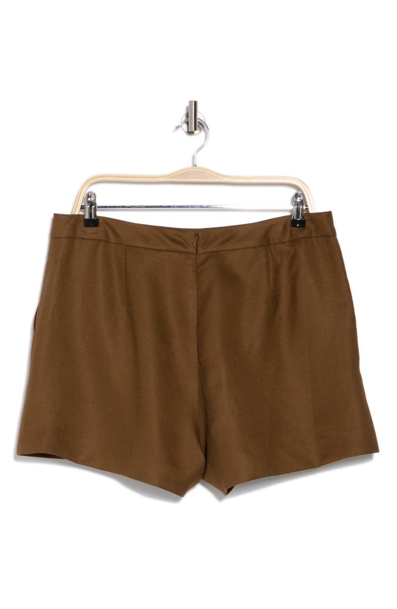 L'AGENCE Ashton Linen Blend Shorts, Alternate, color, Brown Olive
