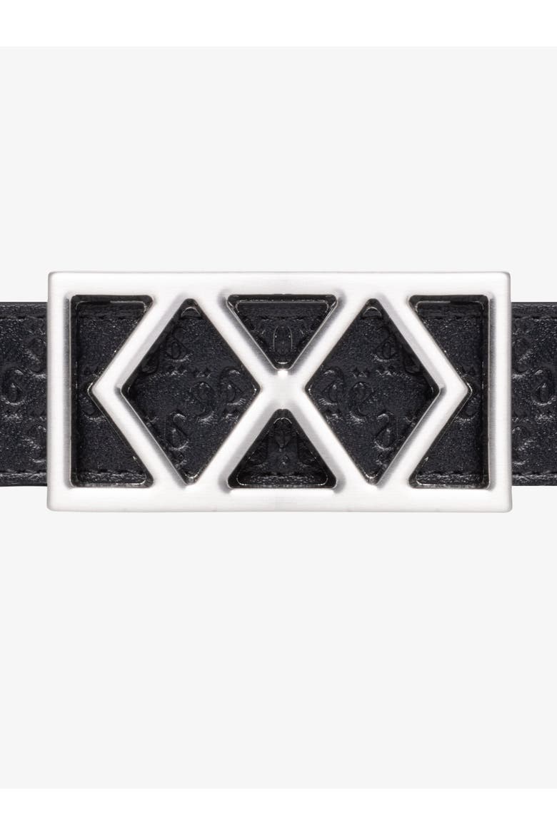 DOUBLE DIAMOND REVERSIBLE LEATHER BELT, Alternate, color, Black