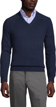 Lands' End School Uniform Young  Cotton Modal V-neck Sweater