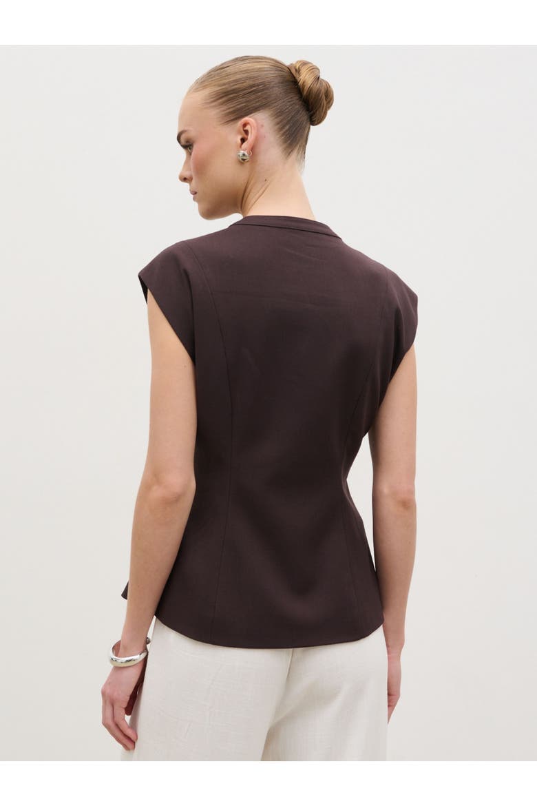 Hollyn Sleeveless Waistcoat, Alternate, color, Brown