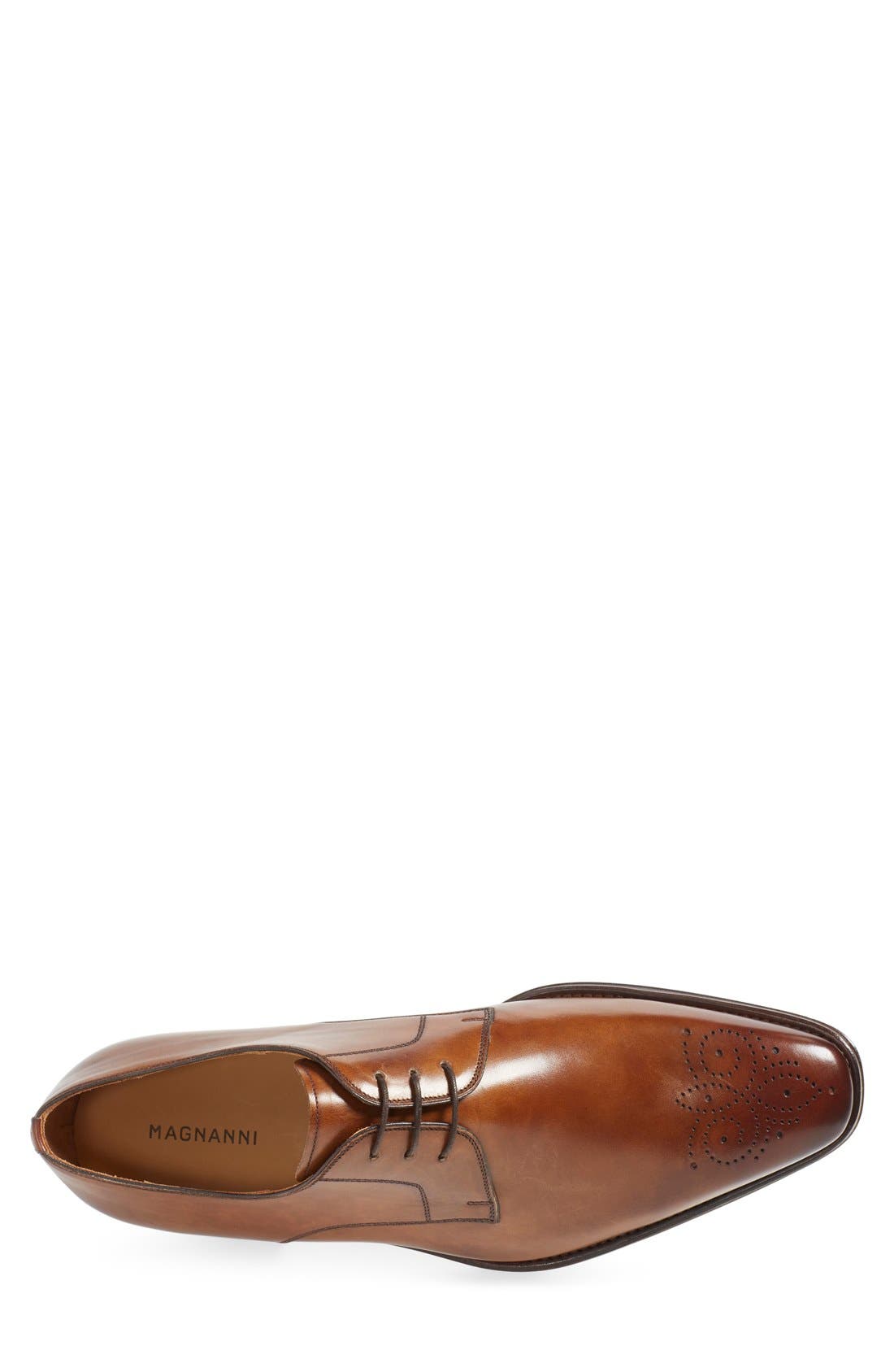 Magnanni Gerardo Medallion Toe Derby, Alternate, color, Tobacco Leather