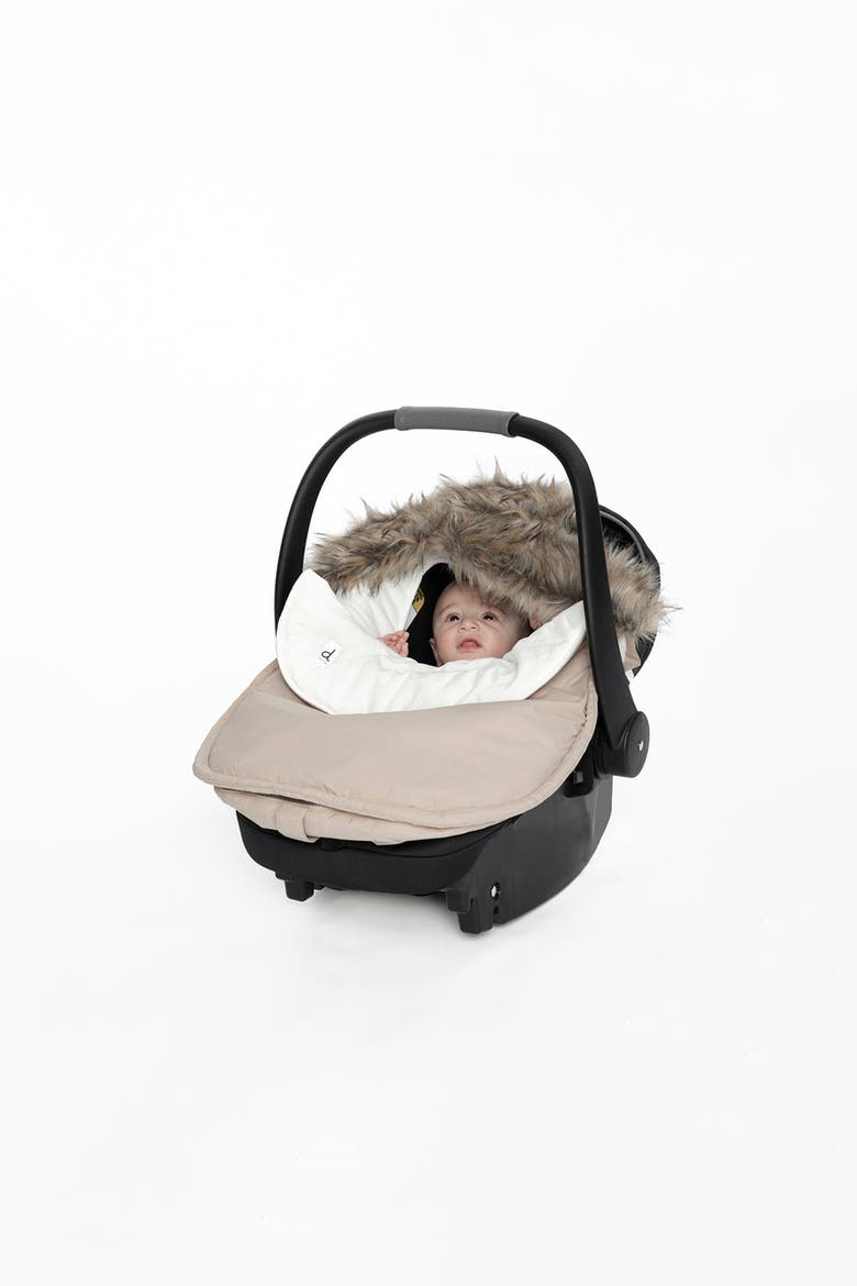 Bunting Bag Velour Lined Car Seat and Stroller, Alternate, color, Beige