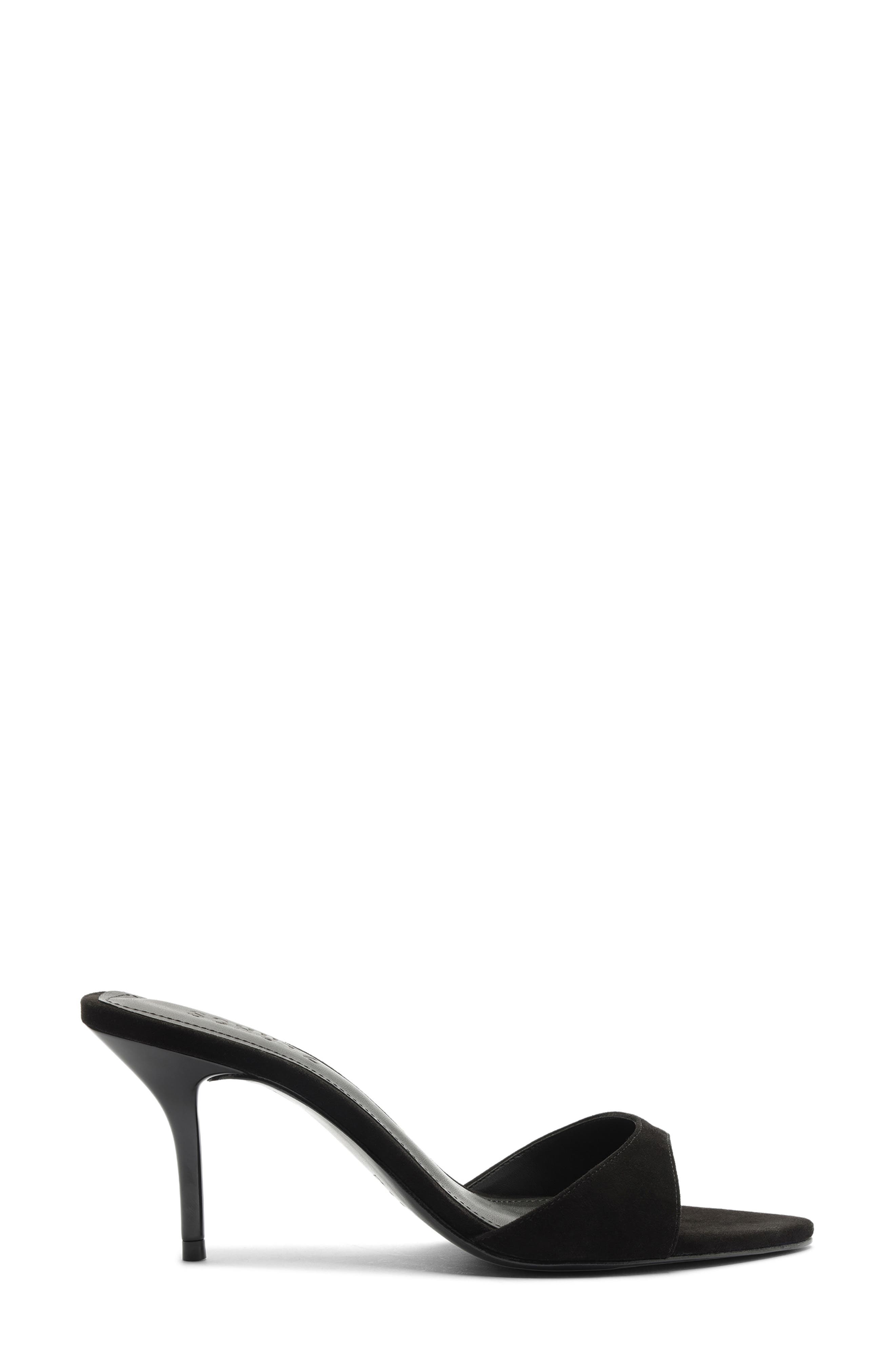 Elodie Pointed Toe Sandal, Alternate, color, BLACK SUEDE