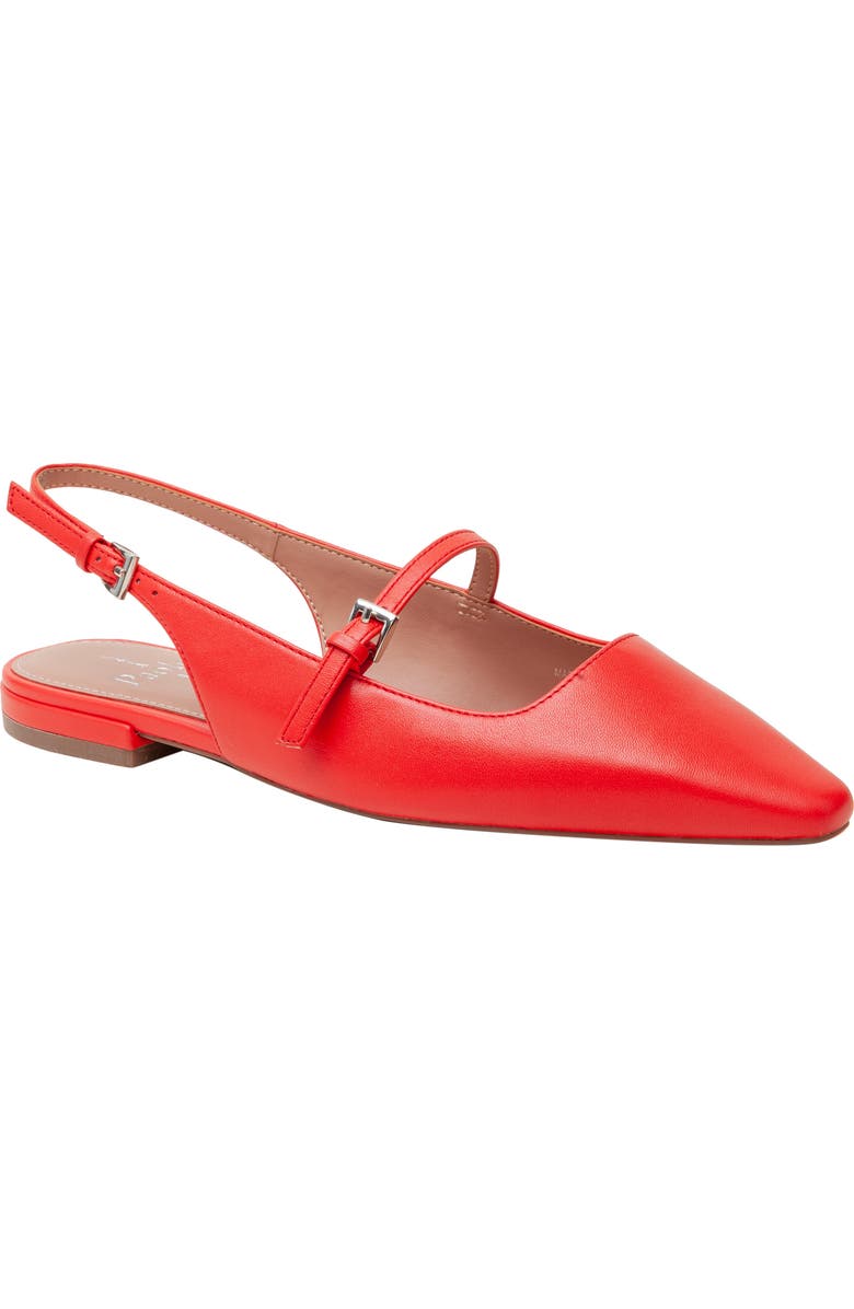 Linea Paolo Celeste Slingback Pointed Toe Flat, Main, color, Cherry Red
