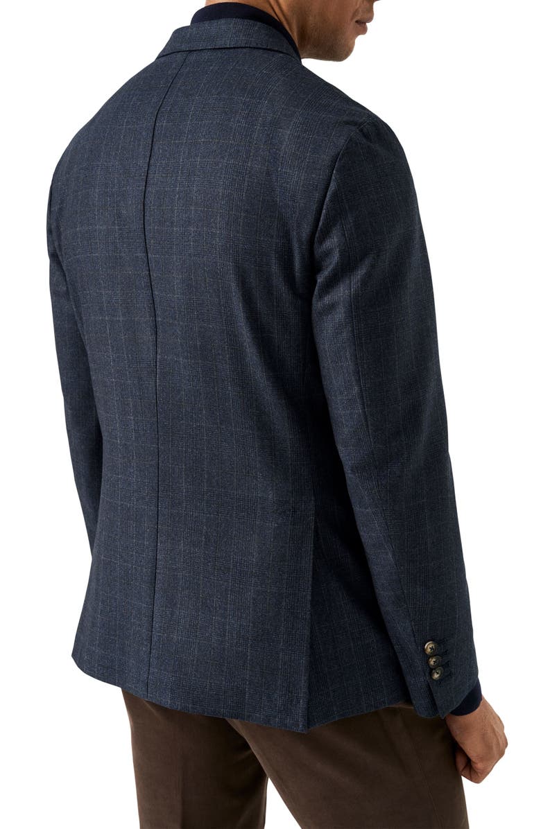 Eton Check Wool Soft Sport Coat, Alternate, color, Navy
