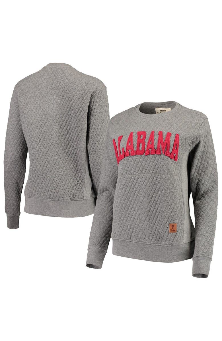 PRESSBOX Women's Pressbox Heather Charcoal Alabama Crimson Tide Moose Quilted Pullover Sweatshirt, Main, color, Heather Gray