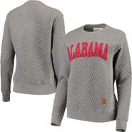PRESSBOX Women's Pressbox Heather Charcoal Alabama Crimson Tide Moose Quilted Pullover Sweatshirt