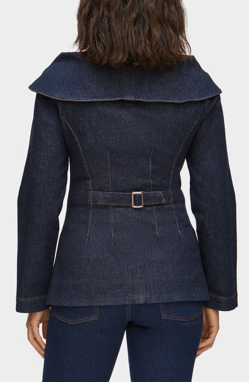 Aligne Elle Shawl Collar Denim Jacket In Blue