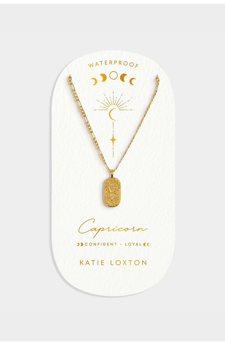 Katie Loxton 'Capricorn' Waterproof Gold Zodiac Necklace, Alternate, color, Gold