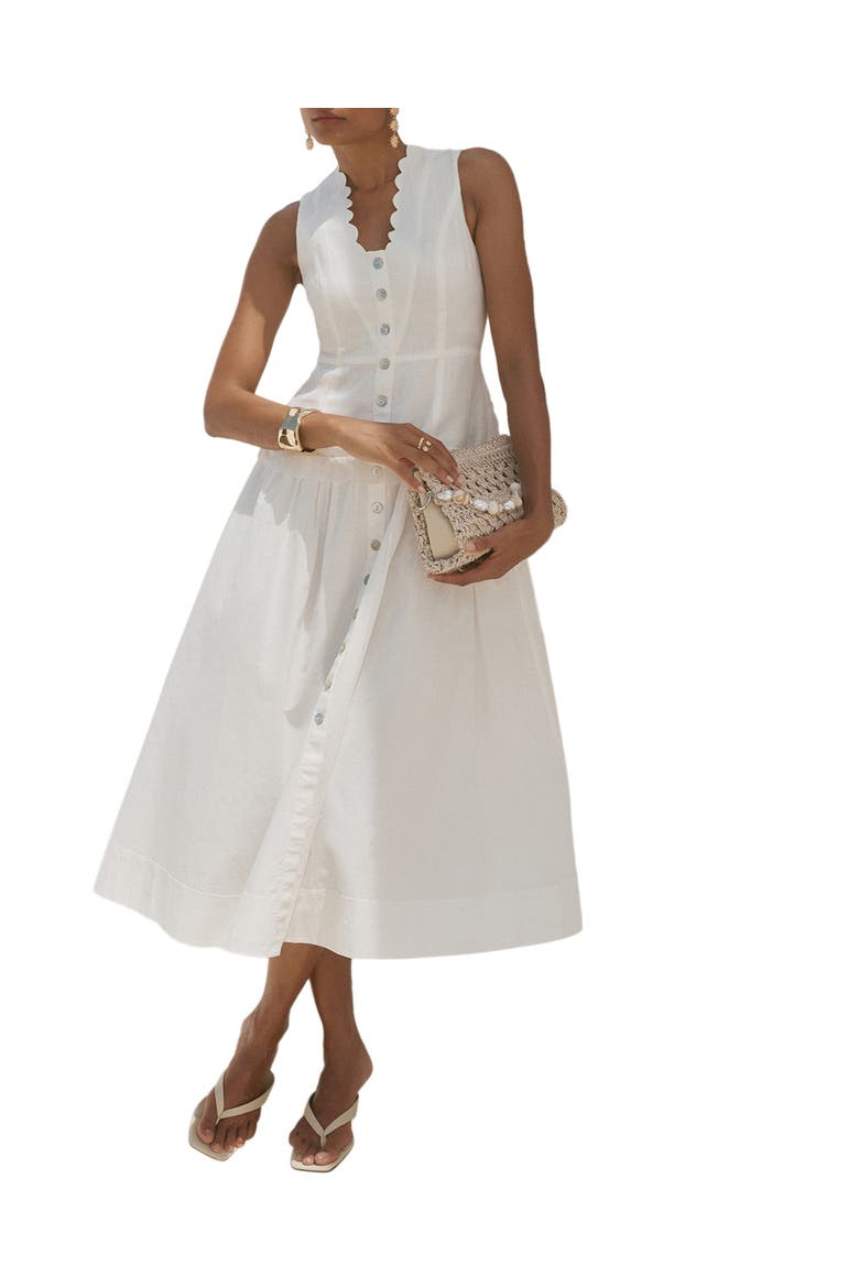 Ramie Drop Waist Maxi Dress, Alternate, color, Ivory