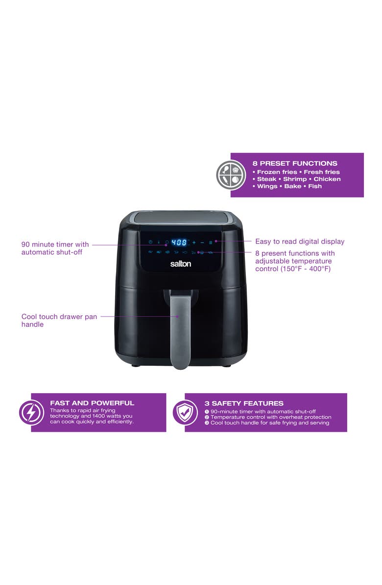 Salton Digital Air Fryer XL, Alternate, color, 