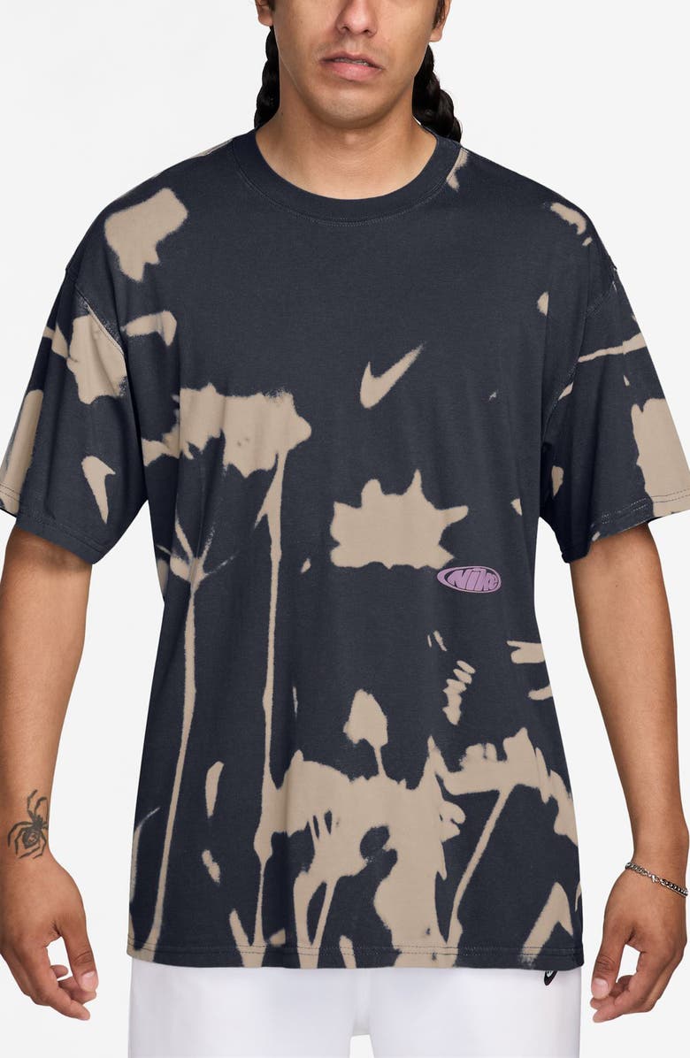 Nike Sportswear Splash Dye Cotton T-Shirt, Main, color, Dark Obsidian