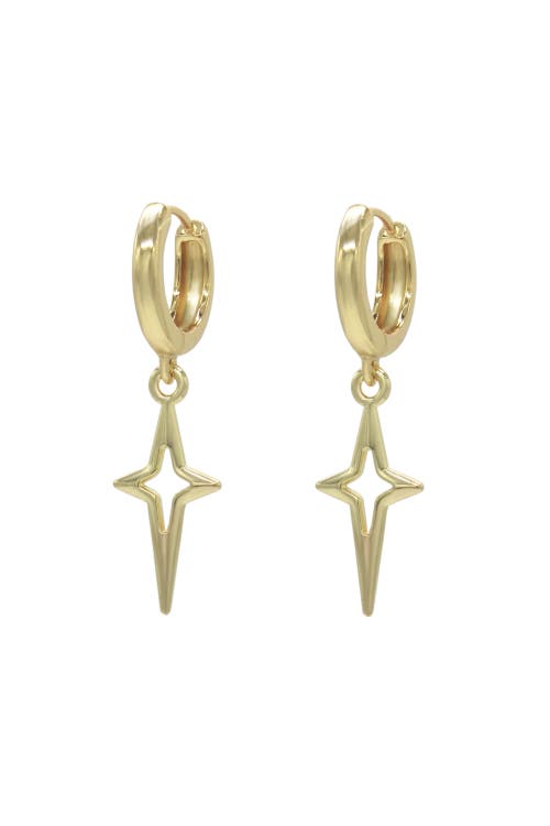 Velvet Luna Sparkle Charm Huggie Earrings In Gold