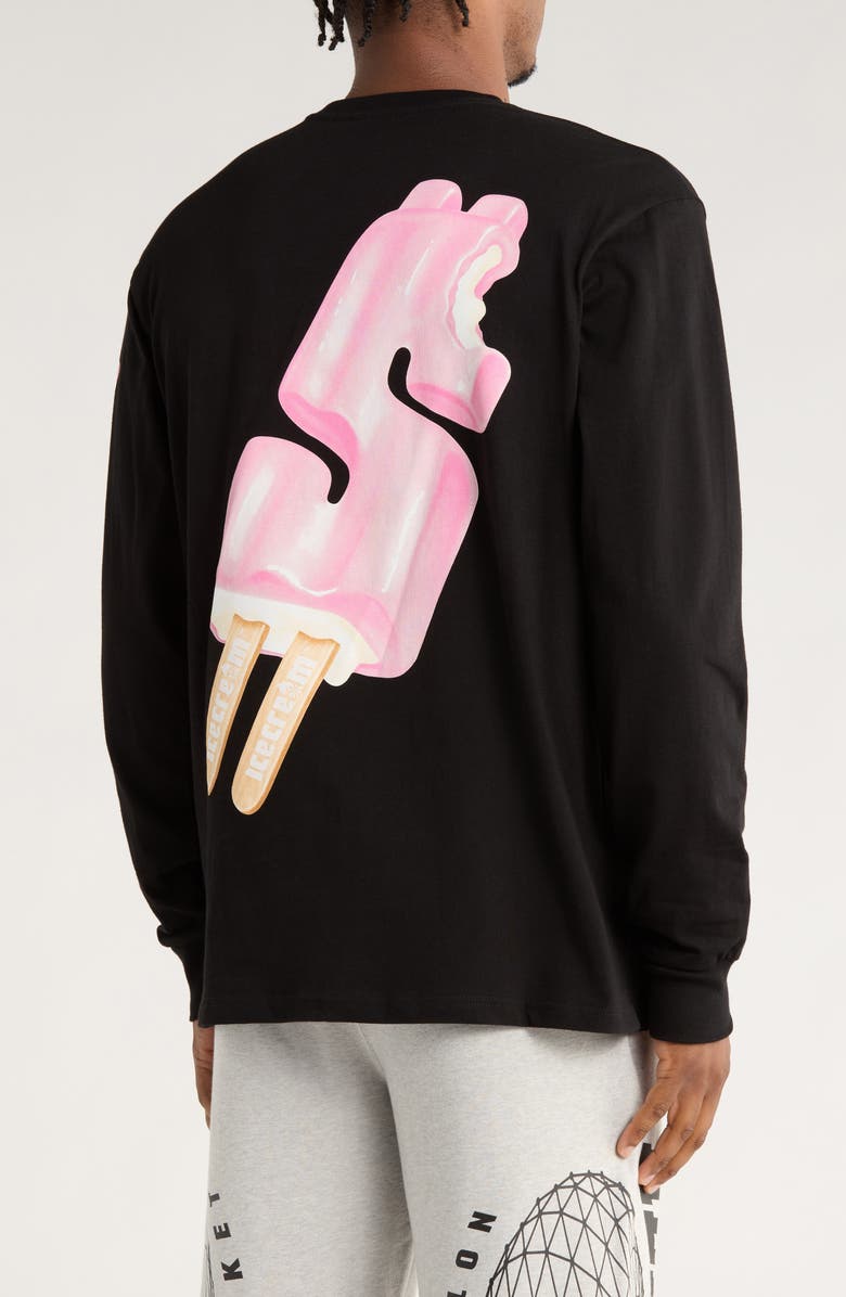 ICECREAM Dollar Pop Long Sleeve Graphic T-Shirt, Alternate, color, Black
