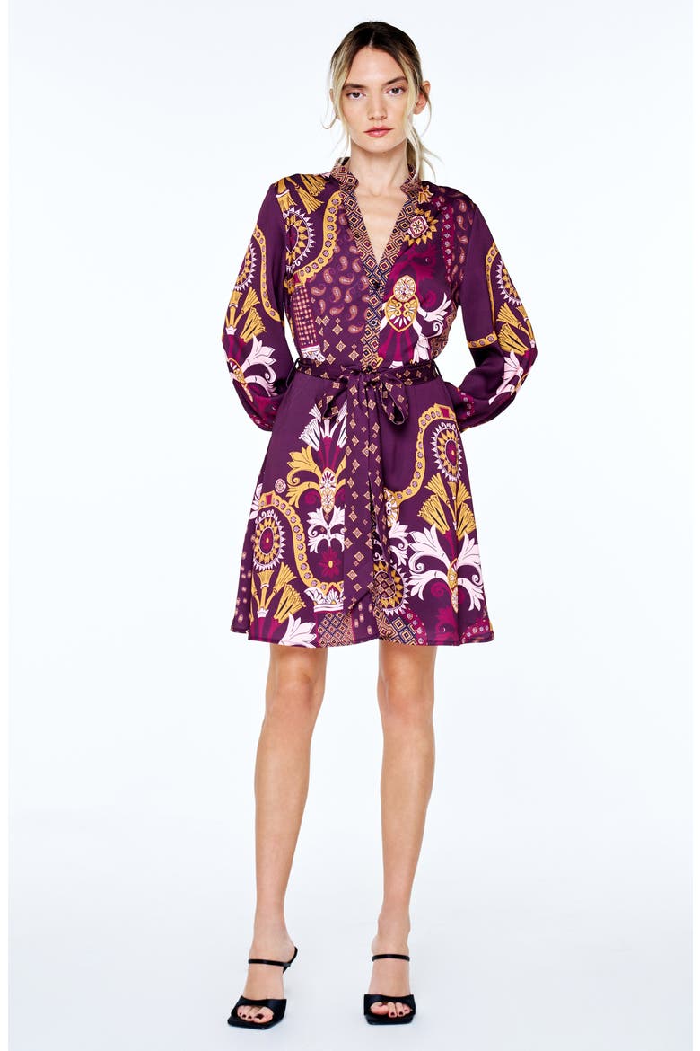 Antonella Print Long Sleeve Dress, Alternate, color, BERRY MULTI