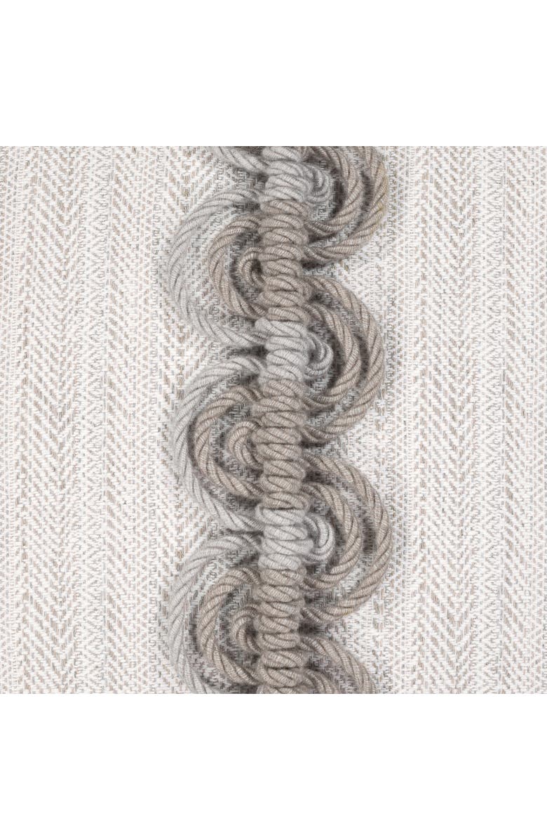 Elaine Smith Dressage Pebble Hand Macrame Indoor & Outdoor Woven Accent Pillow, Alternate, color, Pebble