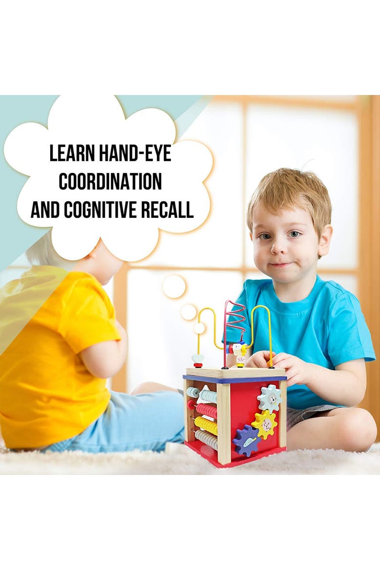 Wooden Activity Toy for 1, 2 Year-Old-Girls, Alternate, color, Blue