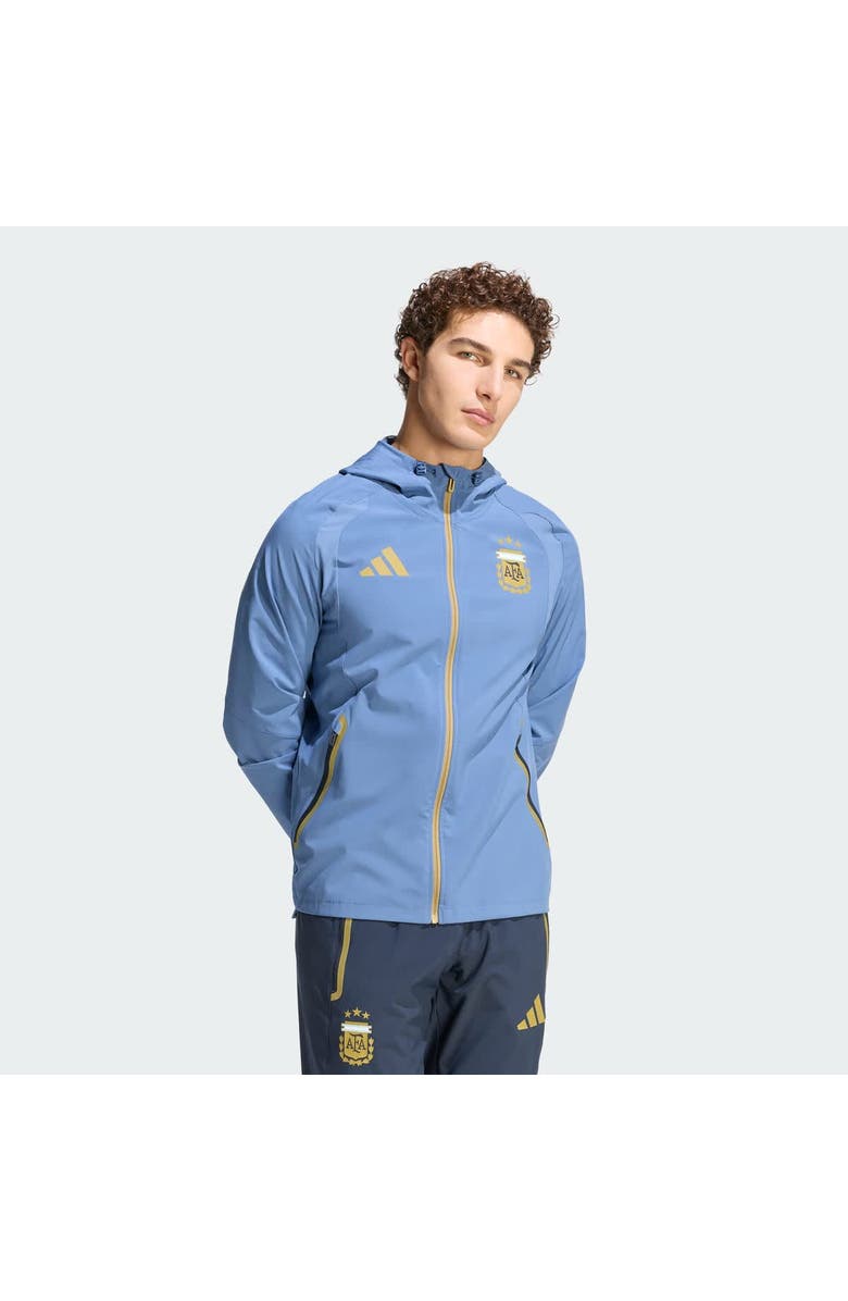 adidas Men's adidas  Blue Argentina National Team FIFA x World Cup Tiro Travel Raglan Full-Zip Windbreaker Hoodie, Main, color, Blue