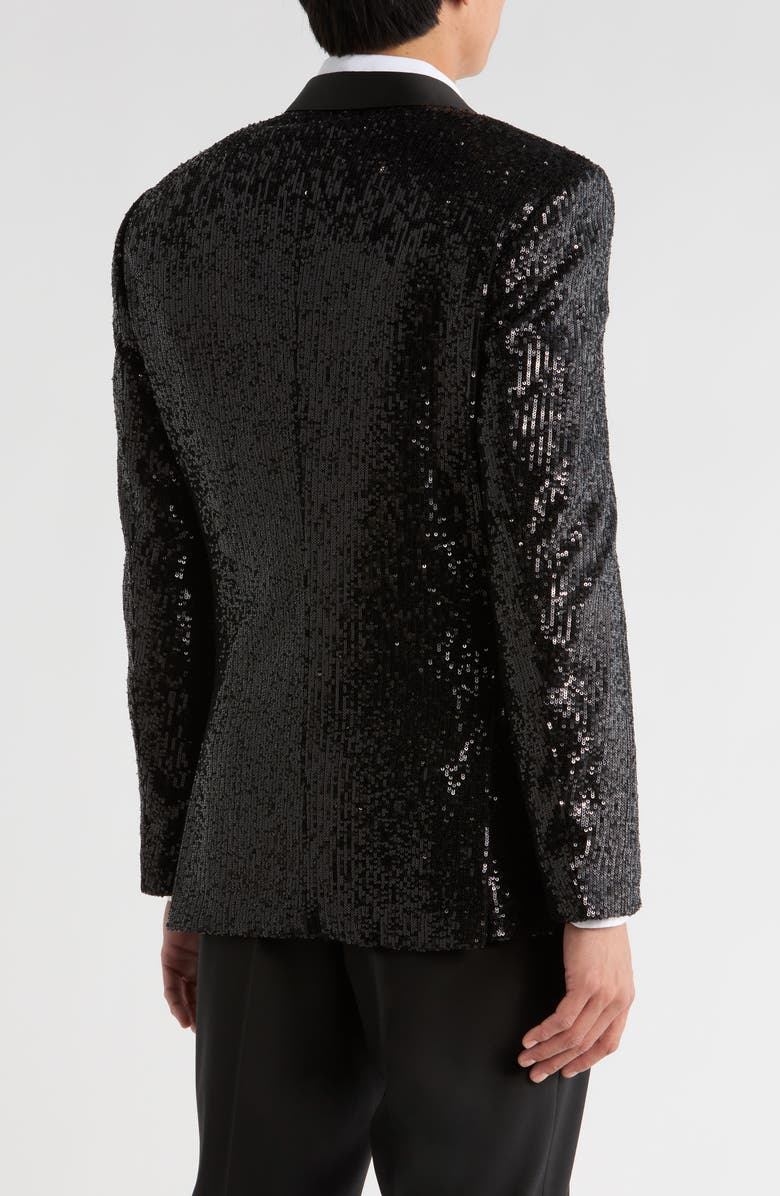 HUGO Arti Sequin Notch Lapel Stretch Blazer, Alternate, color, 