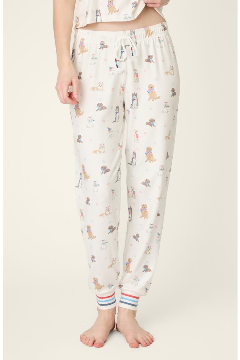 Red, White & Woof Jersey Pajama Pants, Main, color, IVORY