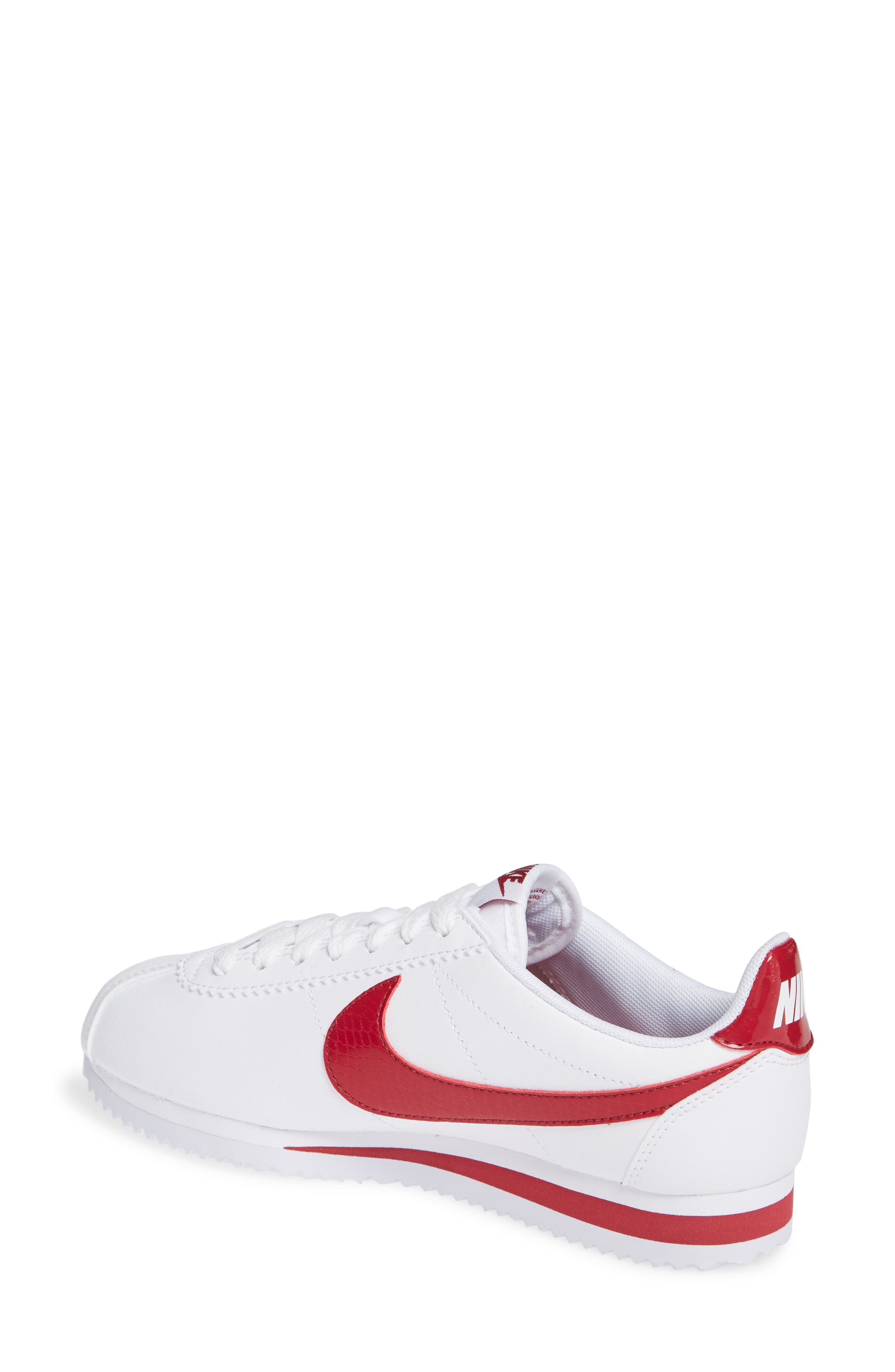 Classic Cortez Sneaker, Alternate, color, WHITE/ RED CRUSH