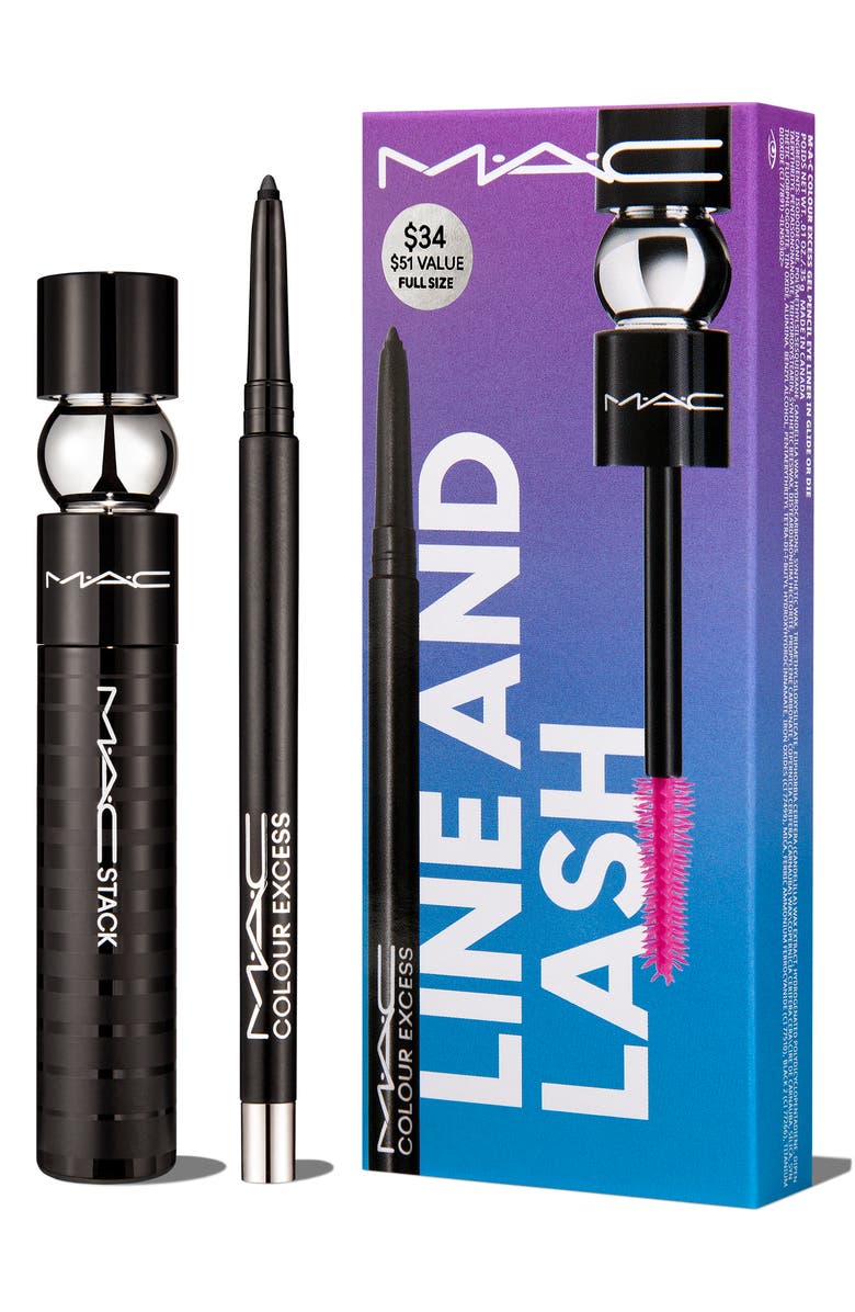 MAC Cosmetics MACStack Line & Lash Eyeliner & Mascara Set $51 Value, Main, color,