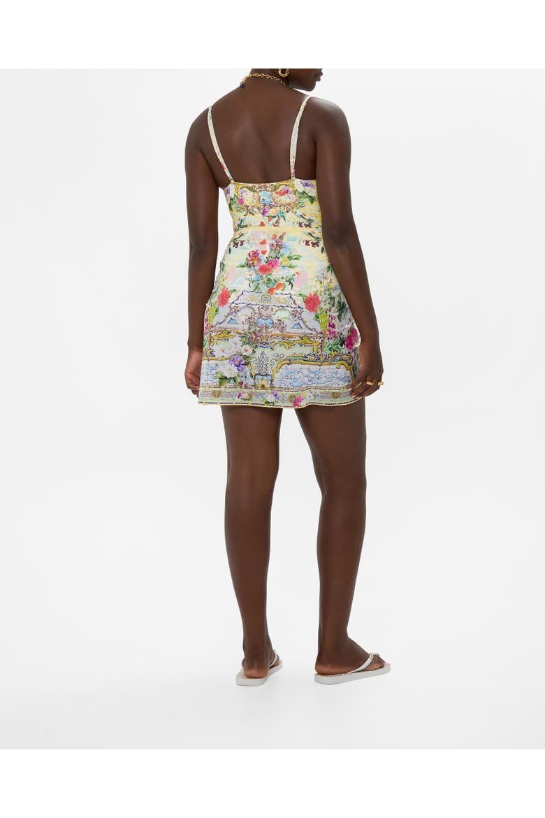 Layered Short Sarong With Tie Front Flor Fantastica, Alternate, color, Flor Fantastica