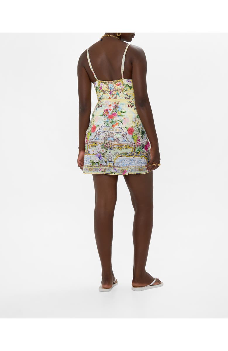 Camilla Layered Short Sarong With Tie Front Flor Fantastica, Alternate, color, Flor Fantastica